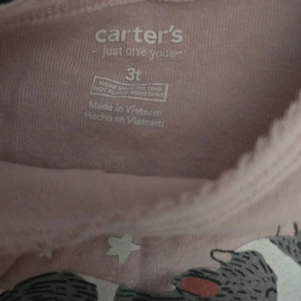 Carter's Light Pink Cow and Moon Pajama Set